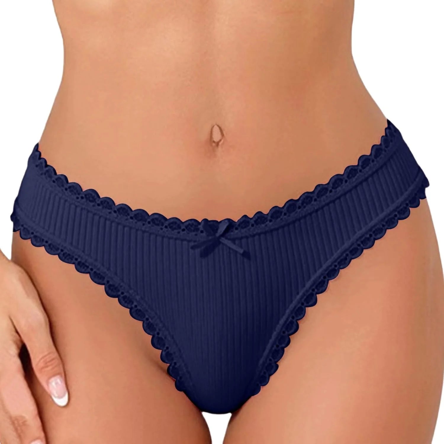 Lace Trim Low Waist Panties for Women Breathable Sexy Underwear
