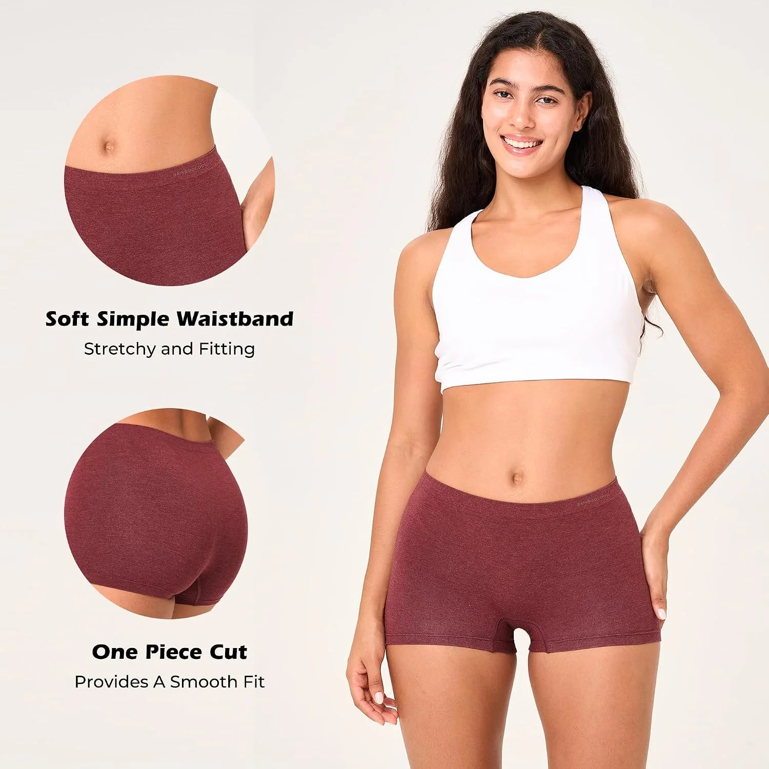 BAMBOO COOL Womens Boyshorts Underwear Cooling Soft Boxer Briefs Panties
