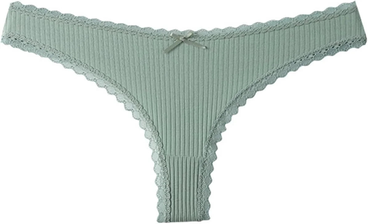 Lace Trim Low Waist Panties for Women Breathable Sexy Underwear