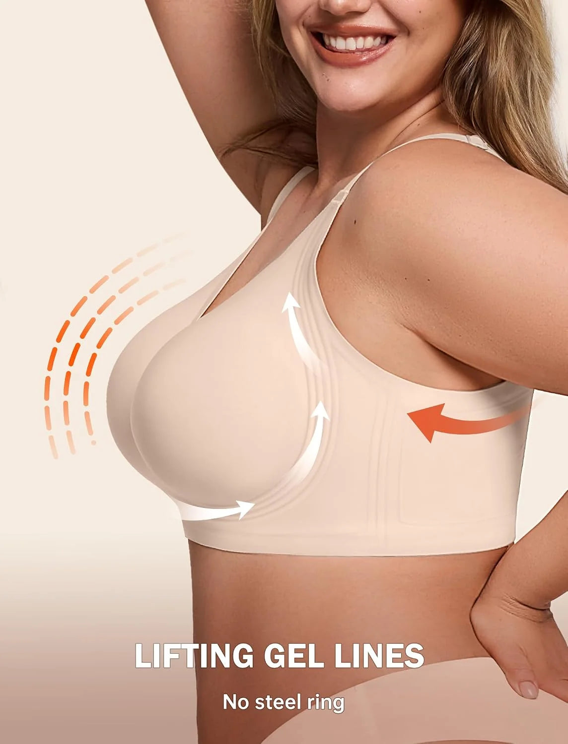 LetsJoli Jelly Bras for Women No Underwire Plus Size Push Up Supportive