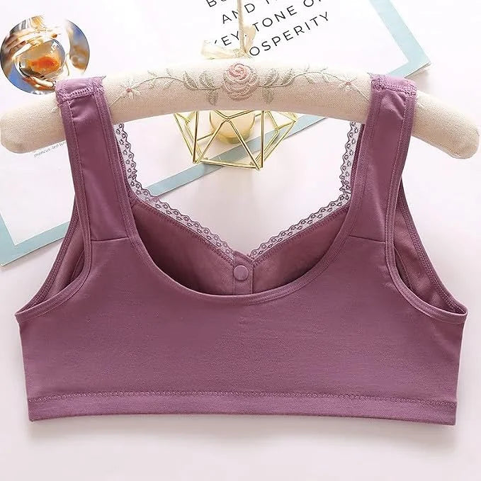 Daisy Bras for Older Women Front Button Close Convenient Everyday Bra 2025 New Comfortable No Underwire Gathering Bra