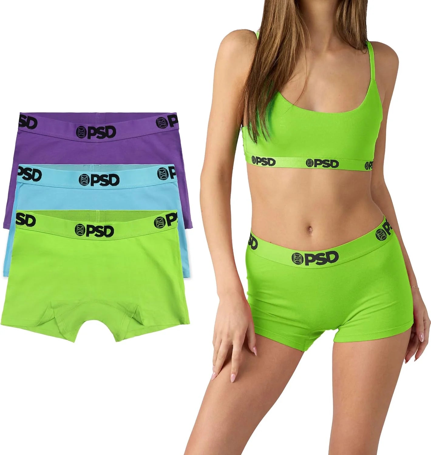 PSD Women's Various Print Boy Shorts - Full Coverage Women's Underwear - Comfortable Stretch Panties for Women