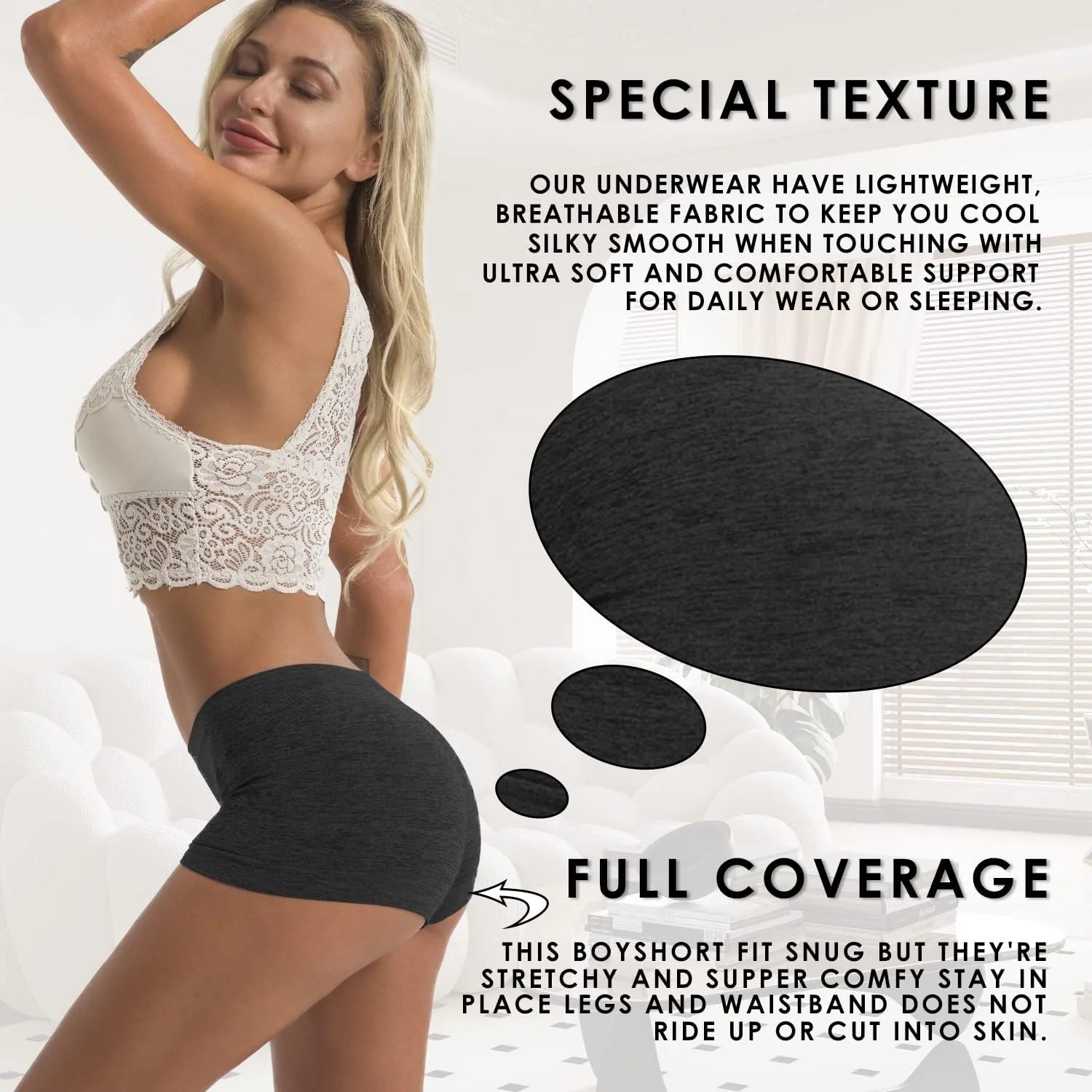 R RUXIA Women's Boyshorts Underwear Seamless Boy Shorts Panties Soft Stretch Boxer Briefs 5 Packs(Regular & Plus Size)