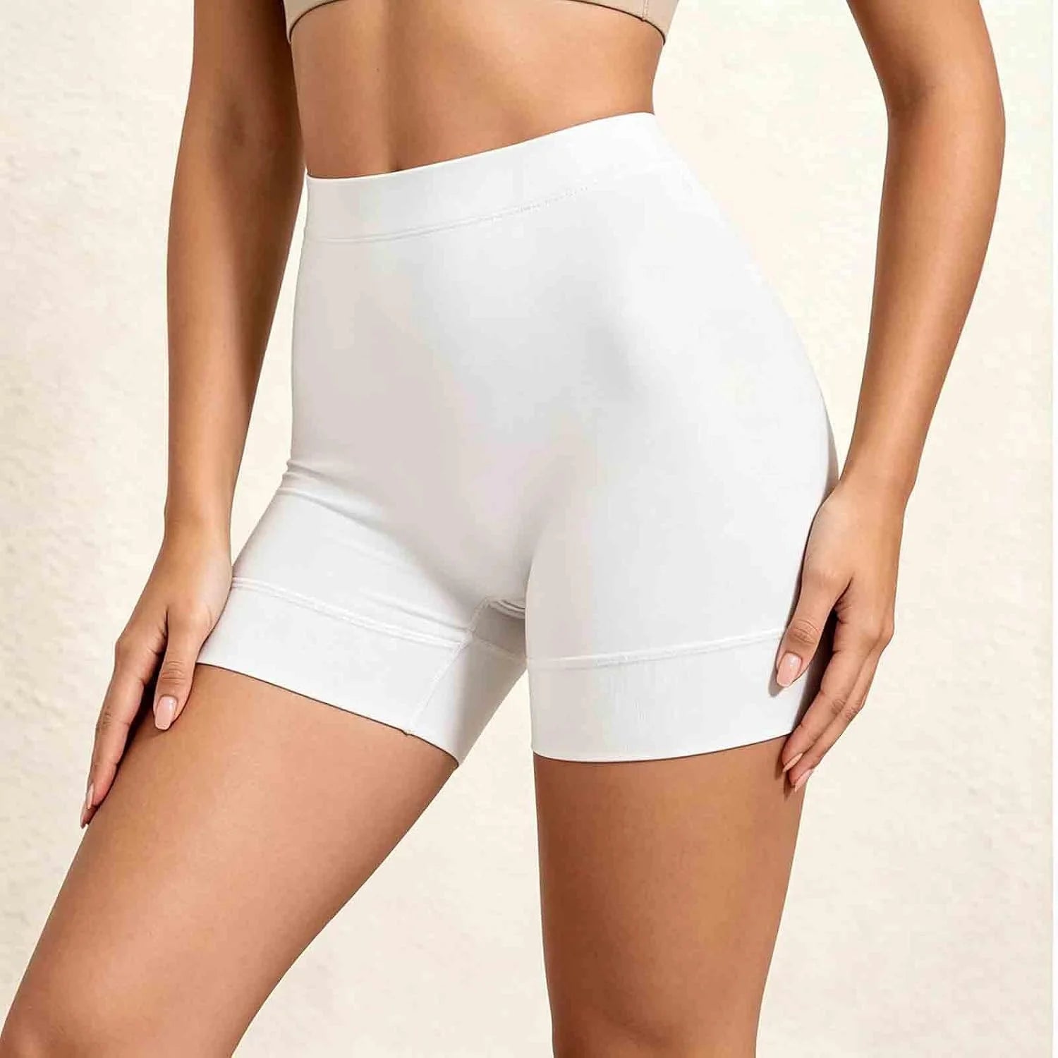 Womens High Waisted Seamless Stretch Shorts Under Dress Underwear