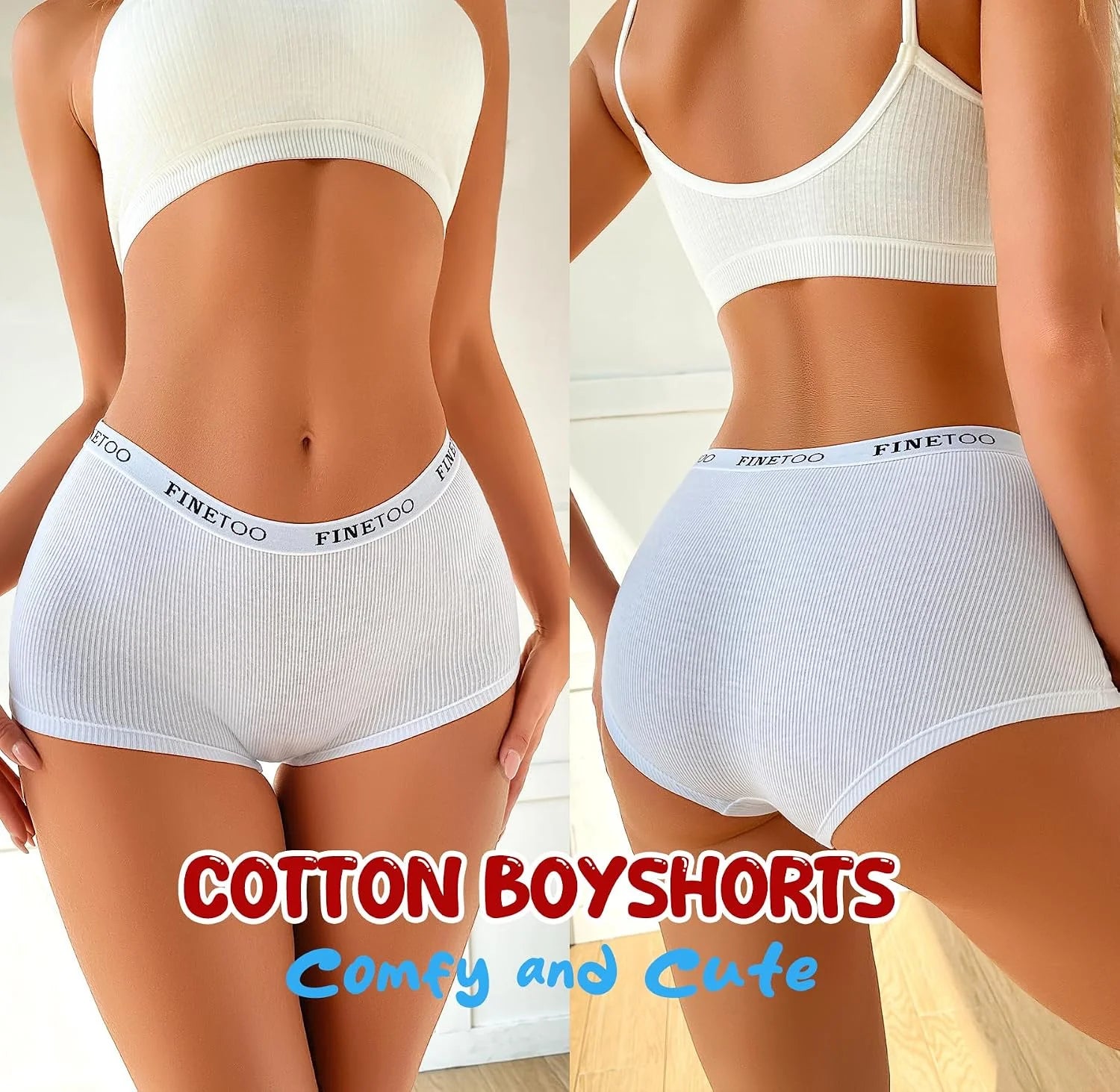 Cotton Boyshort Underwear for Women Boxer Briefs Ladies BoyShorts Panties