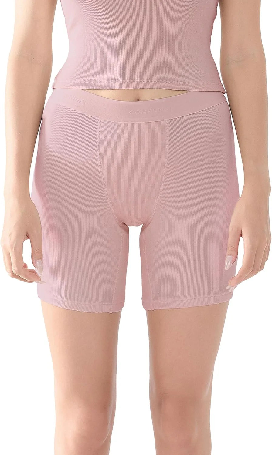 Comfneat Women's Boxer Cotton Rib Fabric with Spandex Boyshorts