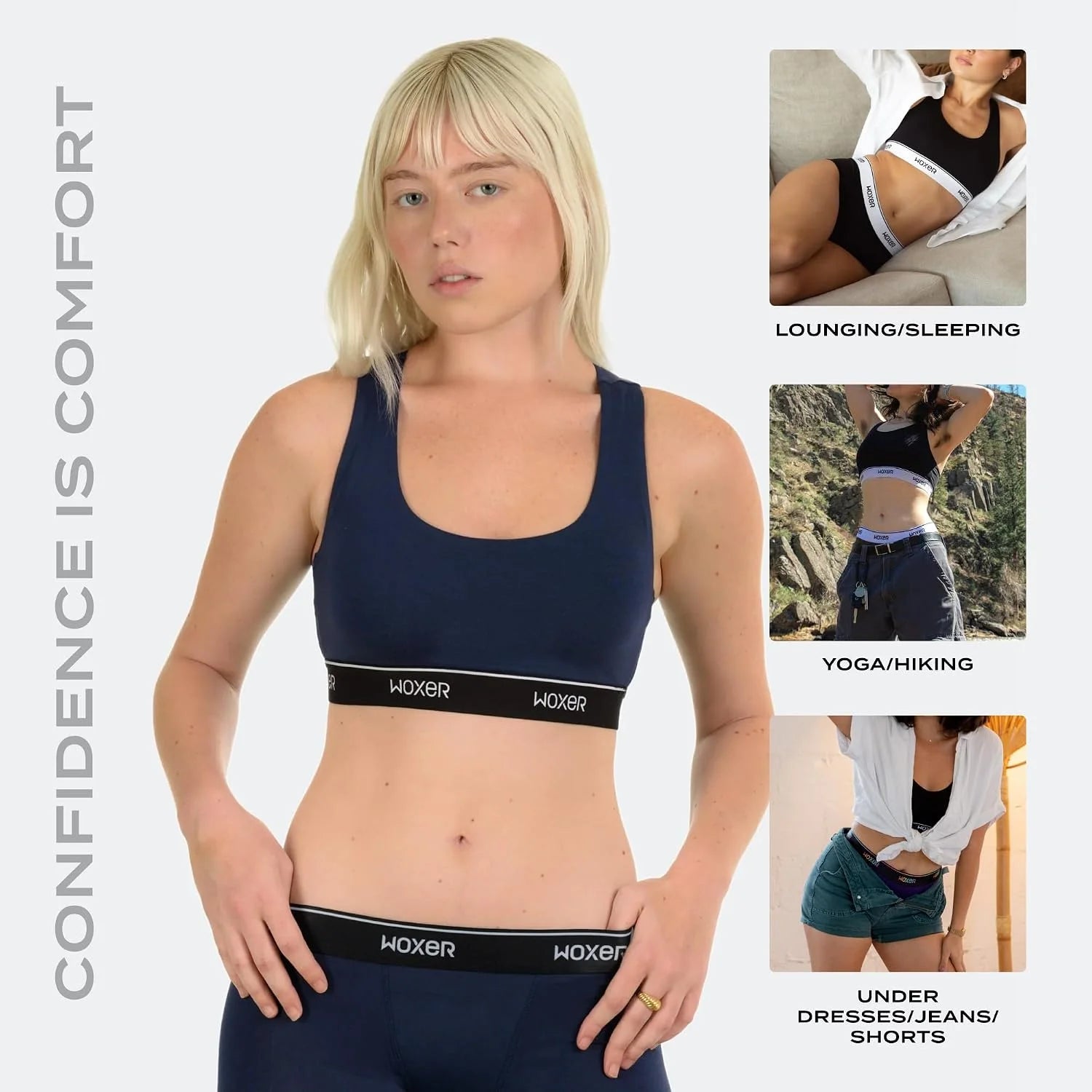 Woxer Boss Bralette for Women – Wireless, Seamless Racerback – Modal Sports Bra, Lounge, Sleep Bralette, Wireless Bra