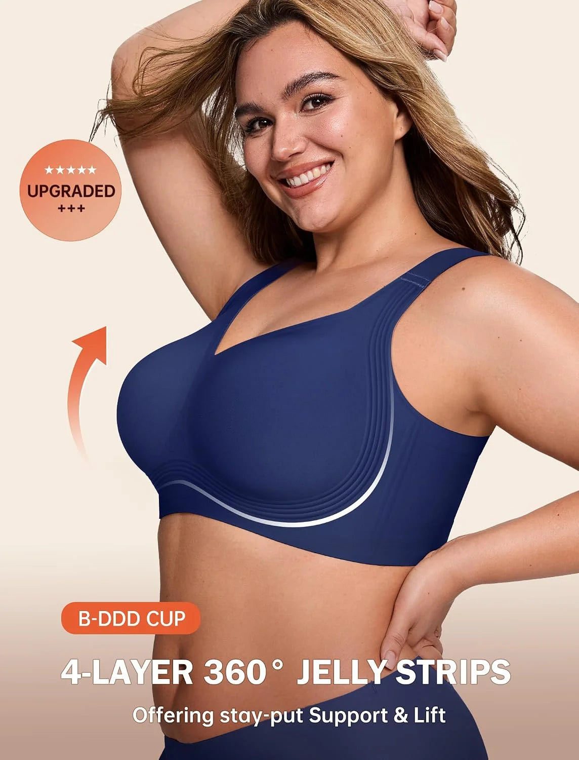 LetsJoli Jelly Bras for Women No Underwire Plus Size Push Up Supportive