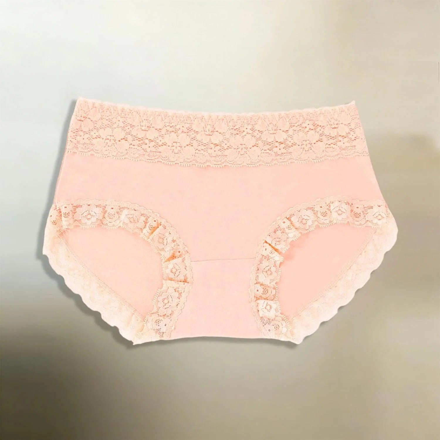 Mid Waist Lace Trim Cotton Briefs for Women Comfort Underwear
