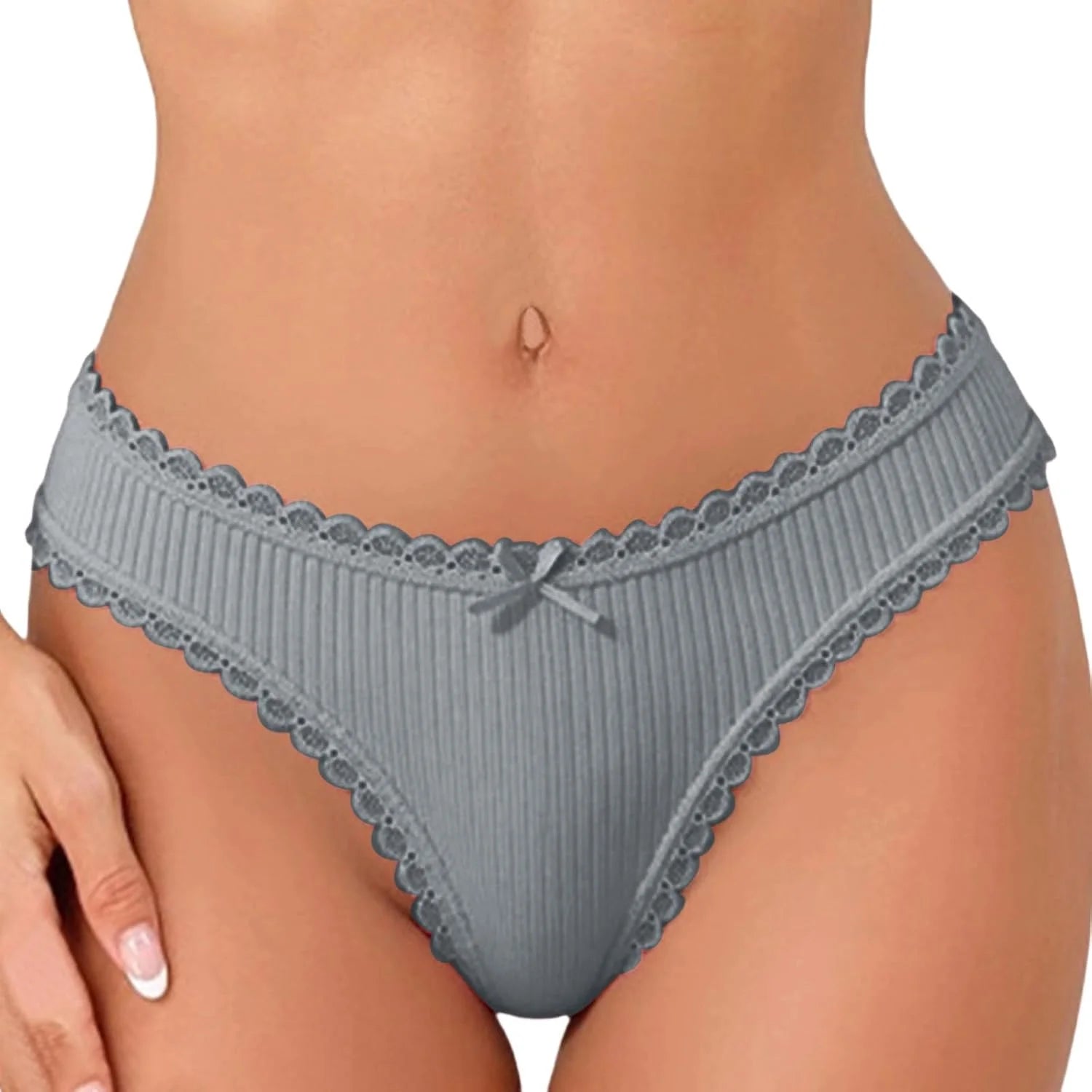 Lace Trim Low Waist Panties for Women Breathable Sexy Underwear