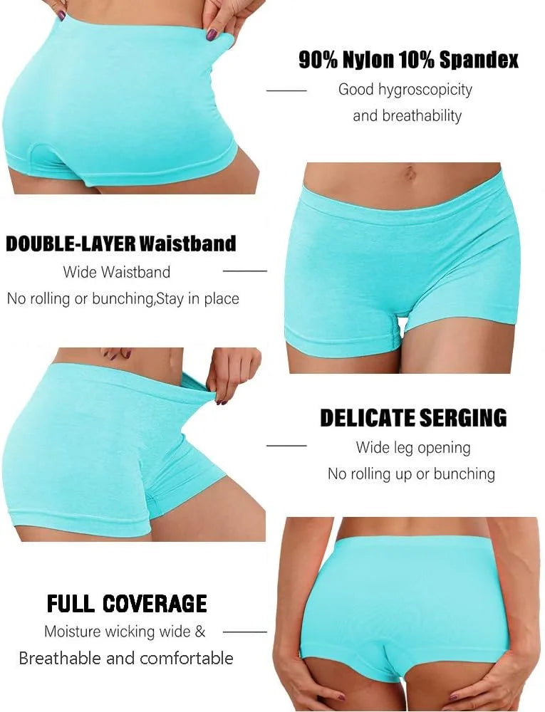 LALESTE Viscose Bamboo Boxer Briefs for Women Cotton Boy Shorts Underwear Soft Stretch Boyshorts Panties 5 Pack