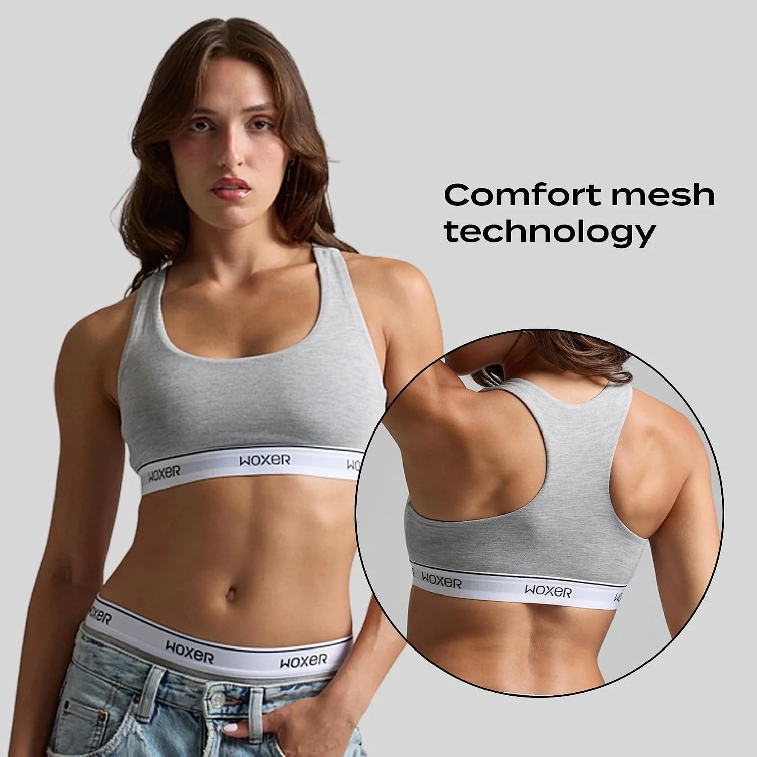 Woxer Boss Bralette for Women – Wireless, Seamless Racerback – Modal Sports Bra, Lounge, Sleep Bralette, Wireless Bra