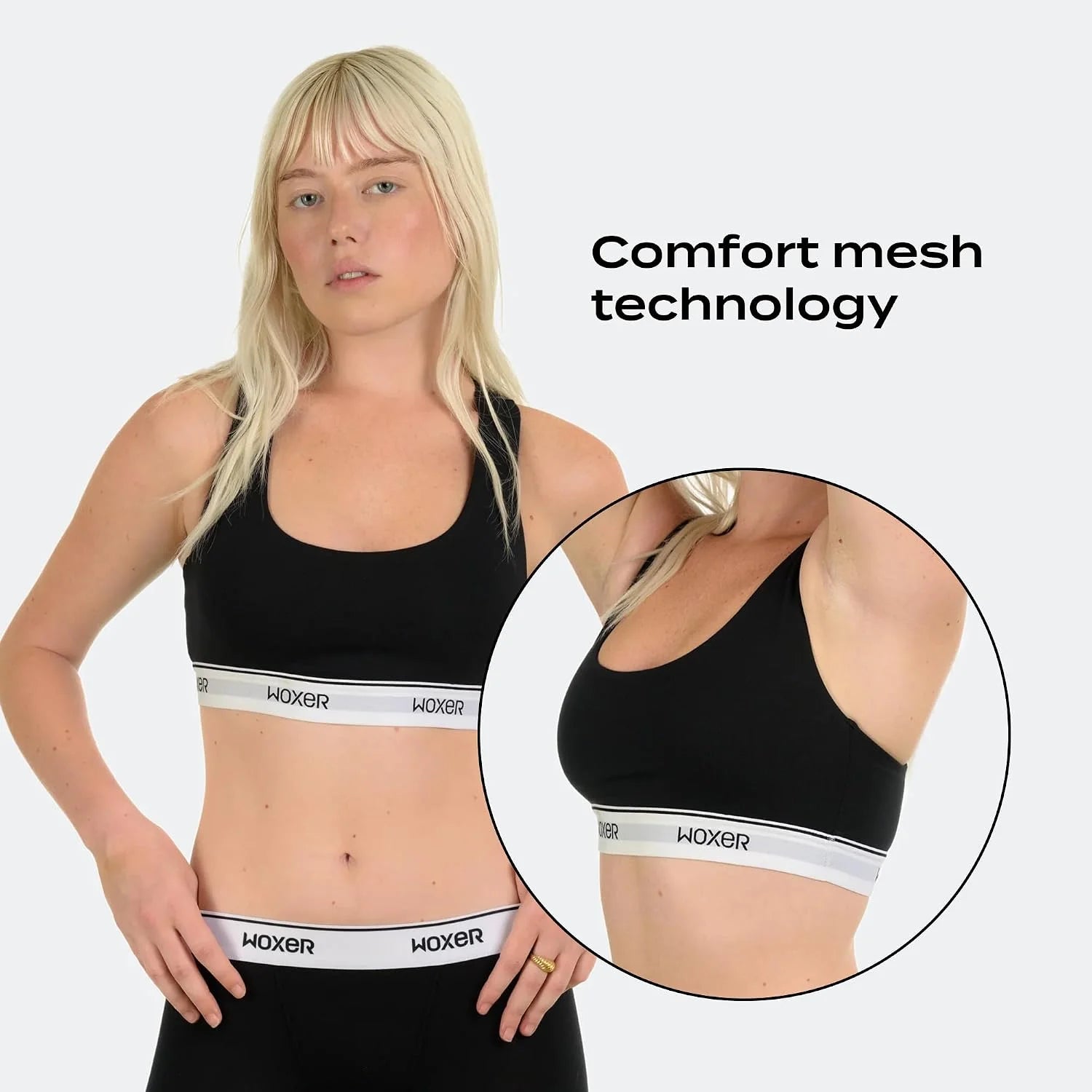 Woxer Boss Bralette for Women – Wireless, Seamless Racerback – Modal Sports Bra, Lounge, Sleep Bralette, Wireless Bra