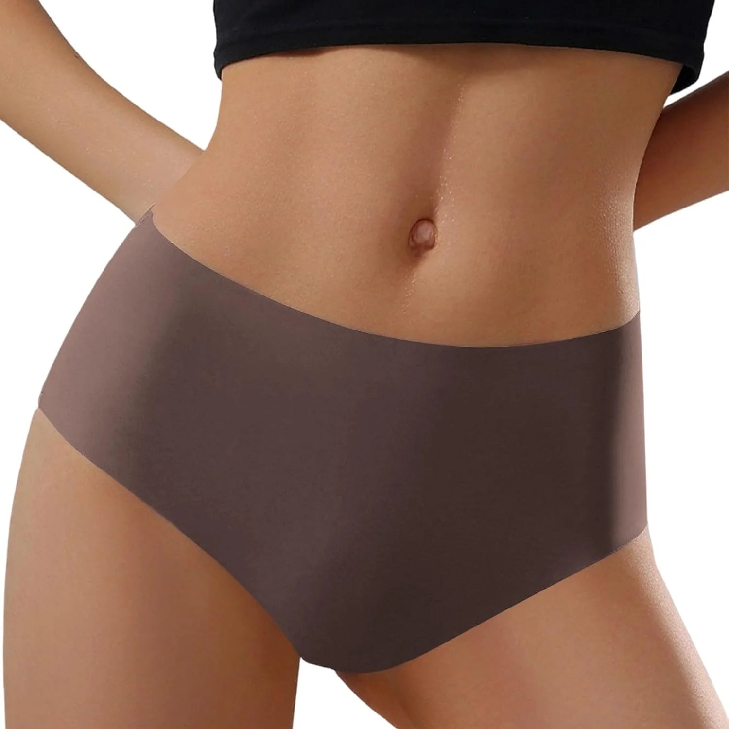 Plus Size High Waist Seamless Briefs for Women Stretch Underwear