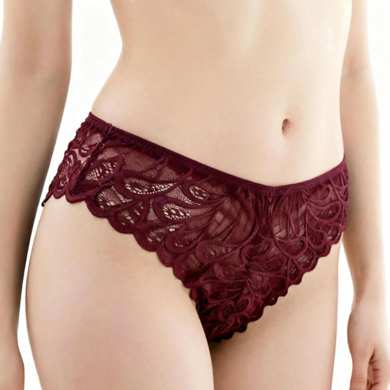 Women's 3-Pack Lace Thongs, Breathable T-Back Panties Comfort See Through G-String Underwear Briefs