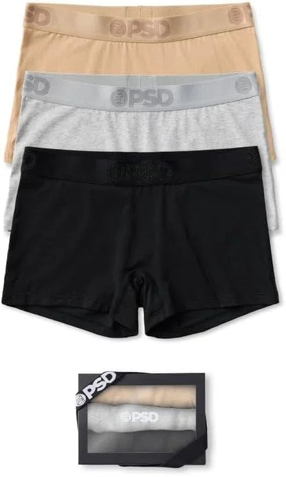 PSD Women's Various Print Boy Shorts - Full Coverage Women's Underwear - Comfortable Stretch Panties for Women