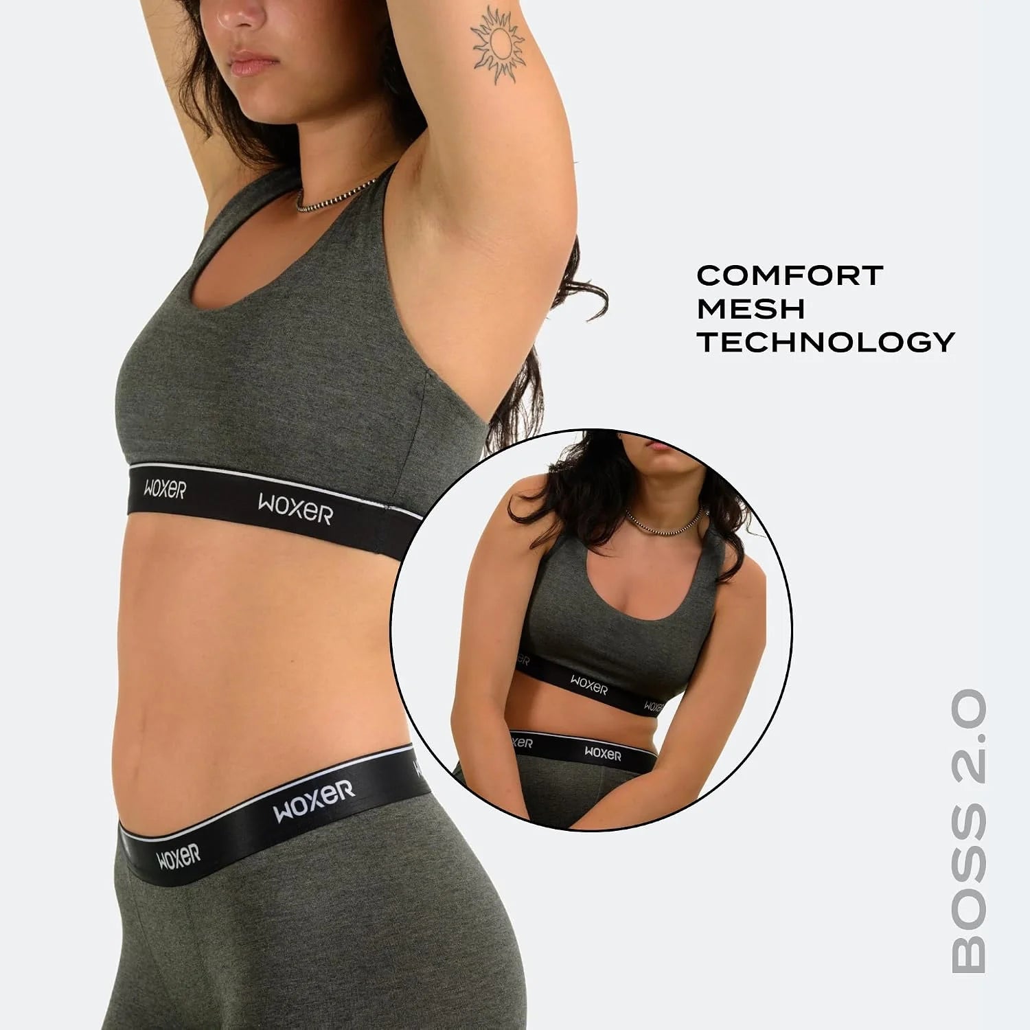 Woxer Boss Bralette for Women – Wireless, Seamless Racerback – Modal Sports Bra, Lounge, Sleep Bralette, Wireless Bra