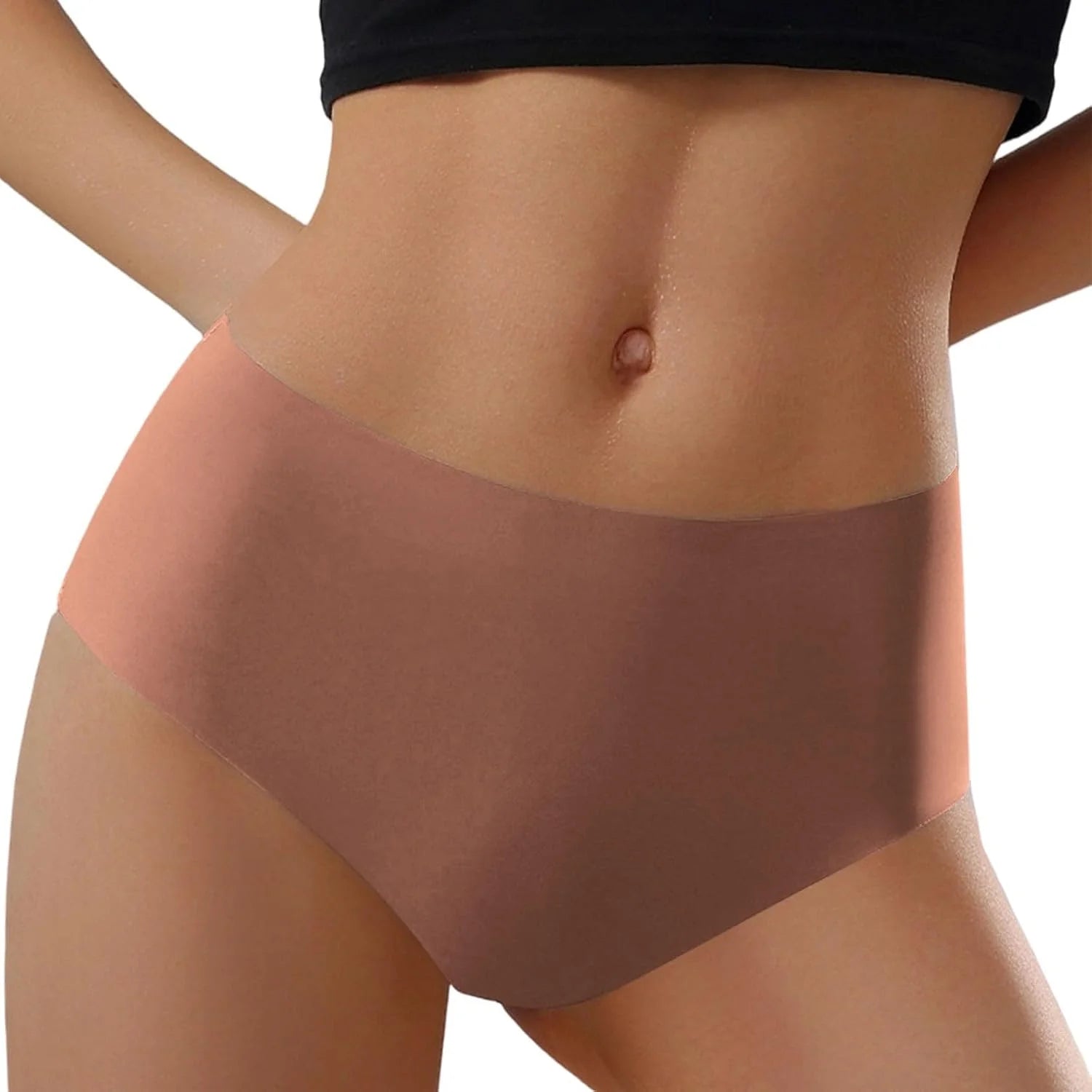 Plus Size High Waist Seamless Briefs for Women Stretch Underwear