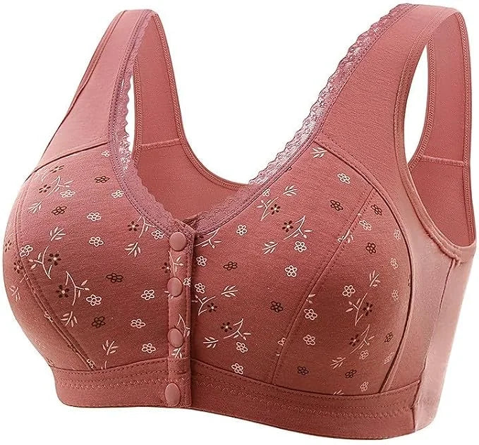 Daisy Bras for Older Women Front Button Close Convenient Everyday Bra 2025 New Comfortable No Underwire Gathering Bra