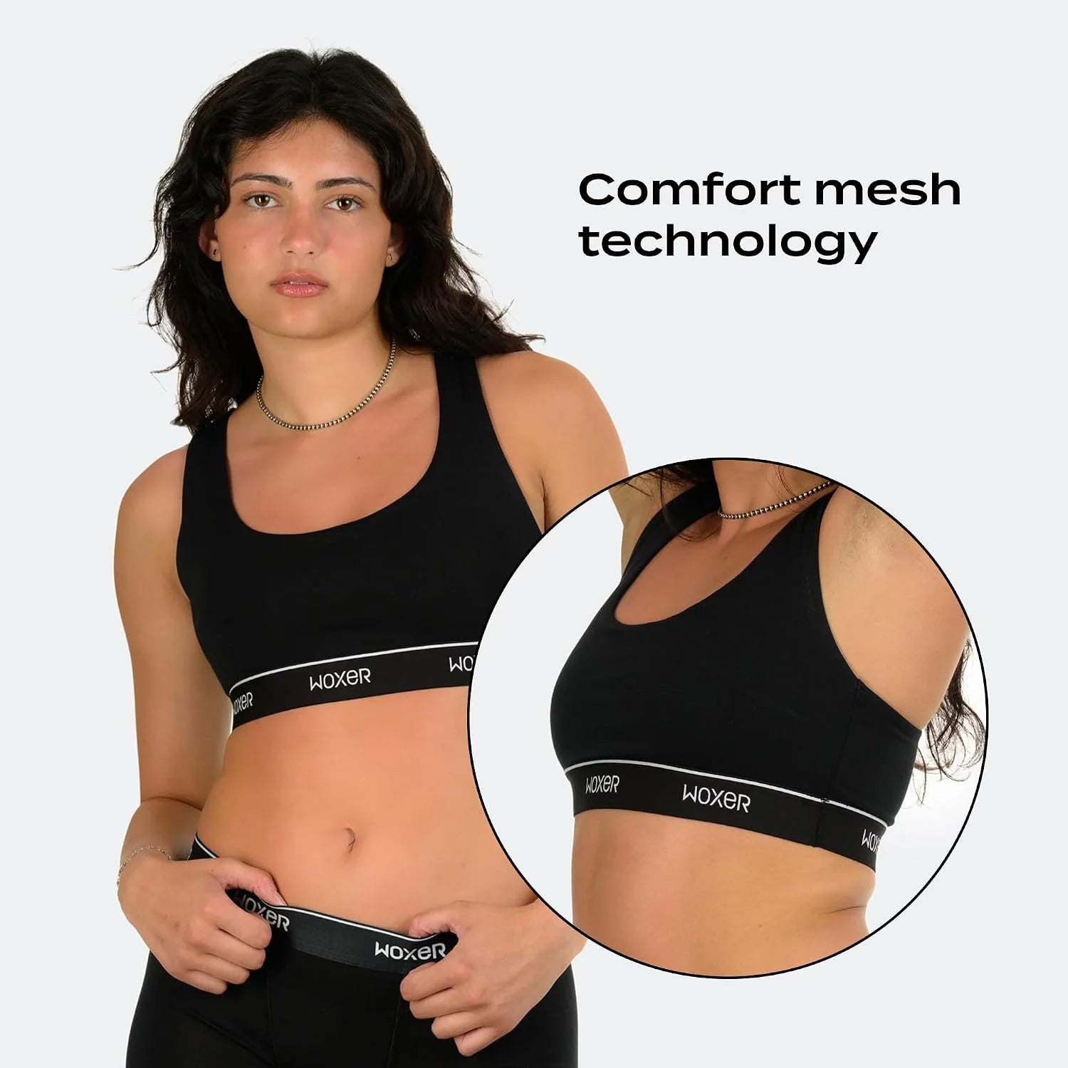 Woxer Boss Bralette for Women – Wireless, Seamless Racerback – Modal Sports Bra, Lounge, Sleep Bralette, Wireless Bra