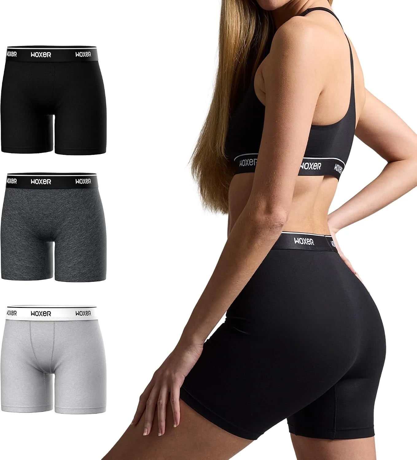 Woxer Womens Baller 5" High Waisted Boy Shorts Underwear – Seamless Boxer Briefs, Boyshort Panties, No Show Women’s Boxers