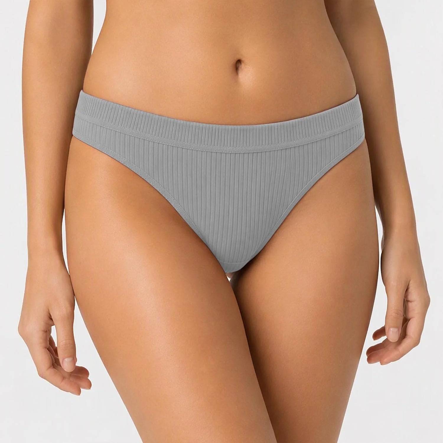 Sexy Low Waist Ribbed Underwear for Women Seamless Sporty Panties