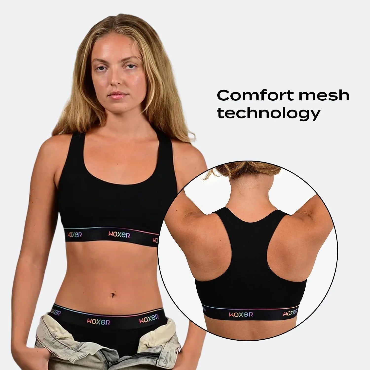 Woxer Boss Bralette for Women – Wireless, Seamless Racerback – Modal Sports Bra, Lounge, Sleep Bralette, Wireless Bra