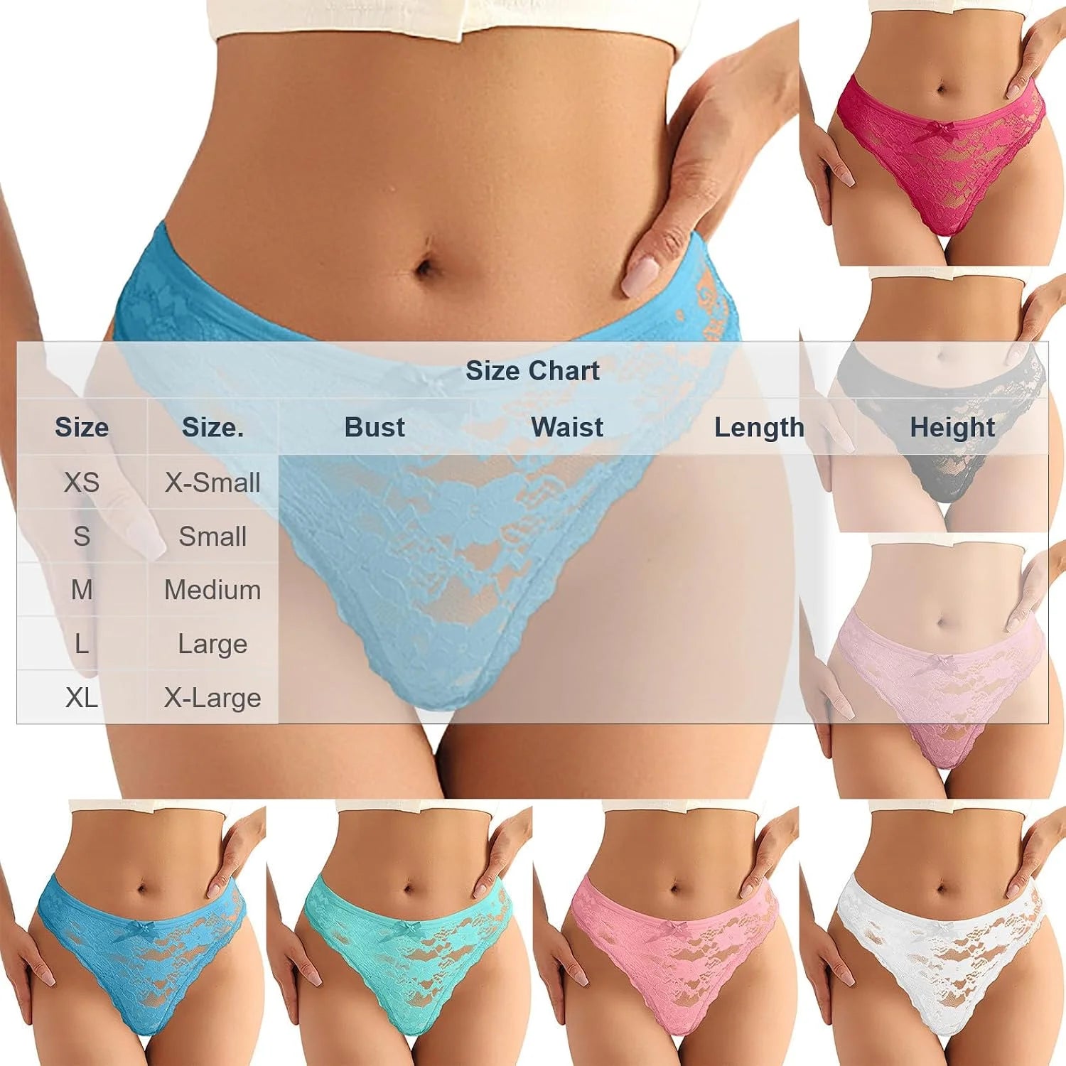 Sexy Lace Bow Low Waist Panties for Women Underwear Brief