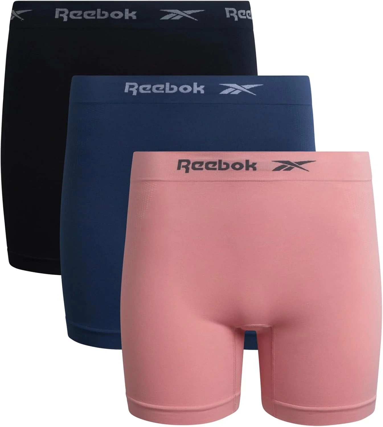 Reebok Womens Boyshorts 3 Pack Long Leg Performance Underwear 6" Inseam