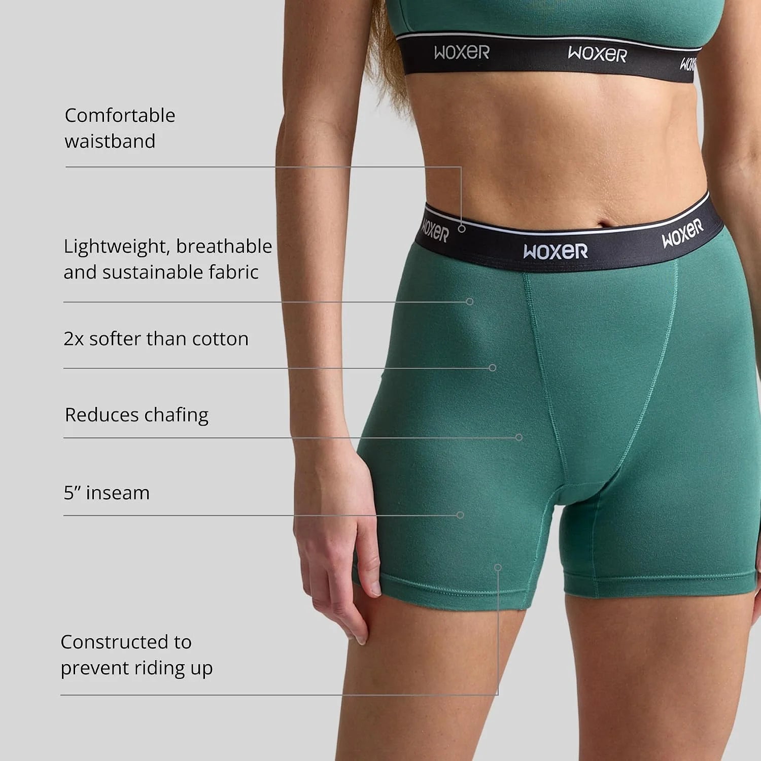 Woxer Womens Baller 5" High Waisted Boy Shorts Underwear – Seamless Boxer Briefs, Boyshort Panties, No Show Women’s Boxers