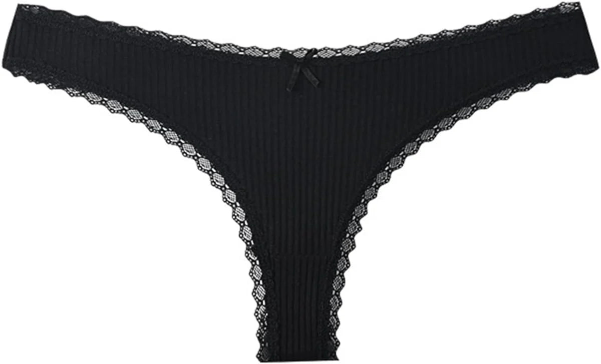 Lace Trim Low Waist Panties for Women Breathable Sexy Underwear