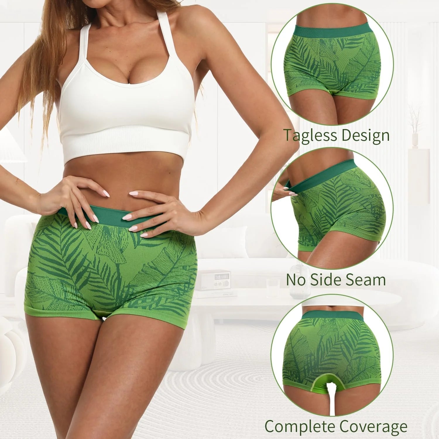R RUXIA Women's Boyshort Panties Seamless Nylon Underwear Stretch Boxer Briefs 5 Pack