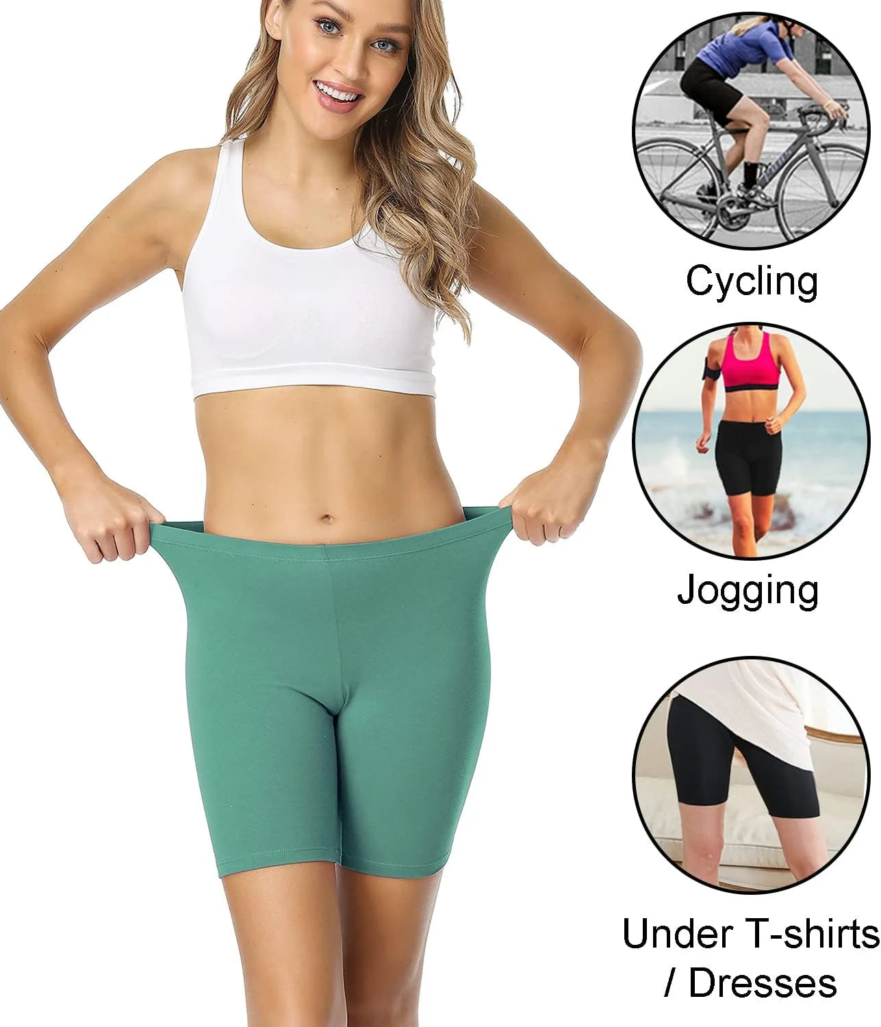 wirarpa Women's Cotton Boy Shorts Underwear Anti Chafing Soft Biker Short Plus Boy Shorts Panties 4 Pack