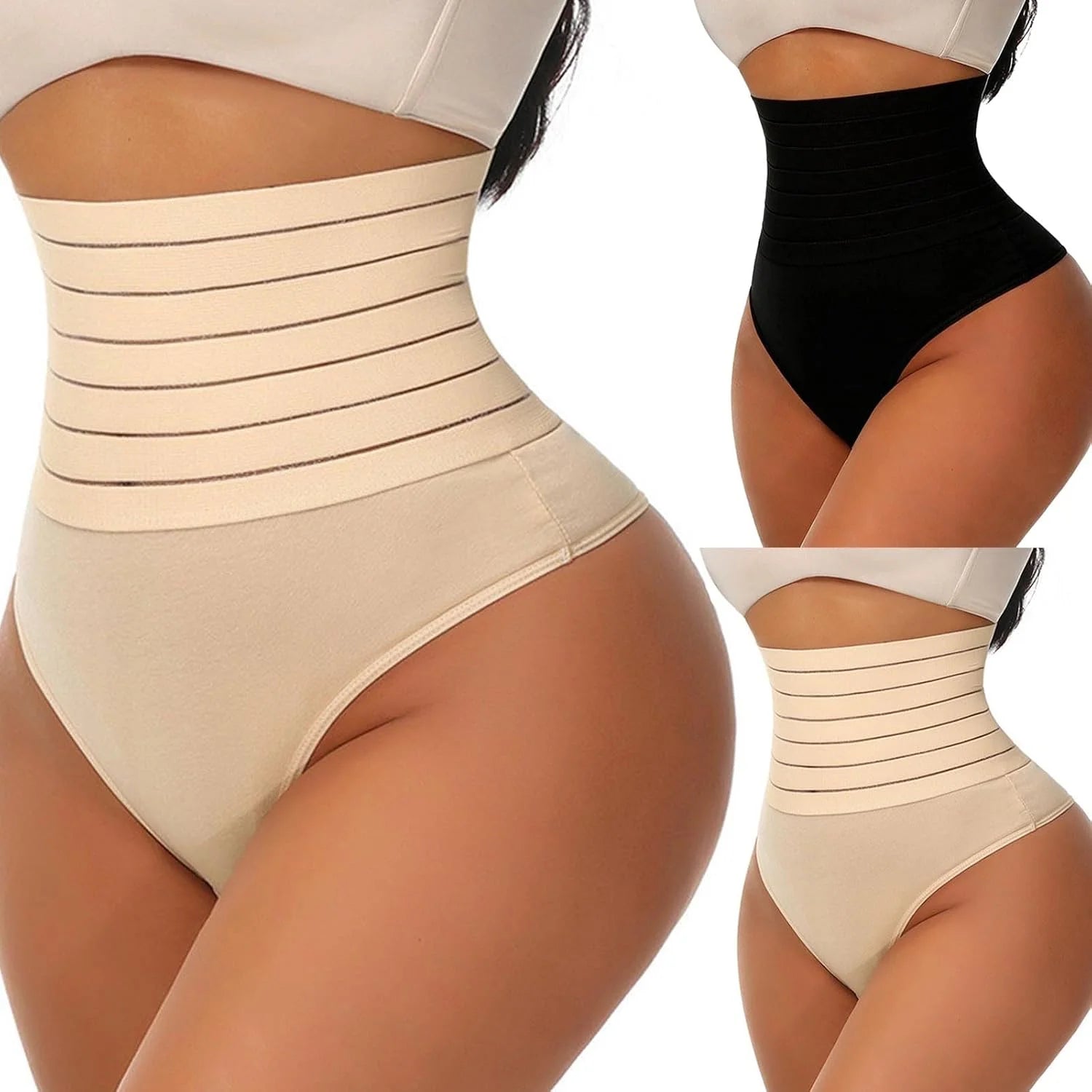 HGps8w Women's Tummy Control Shapewear Briefs - High Waisted Body Shaper Waist Cincher Underwear Panties