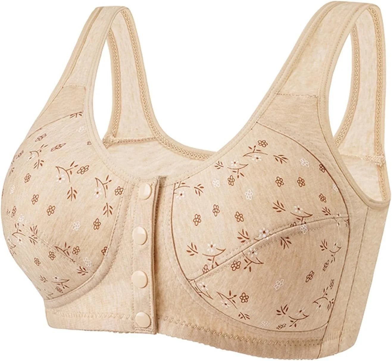 Daisy Bras for Older Women Front Button Close Convenient Everyday Bra 2025 New Comfortable No Underwire Gathering Bra