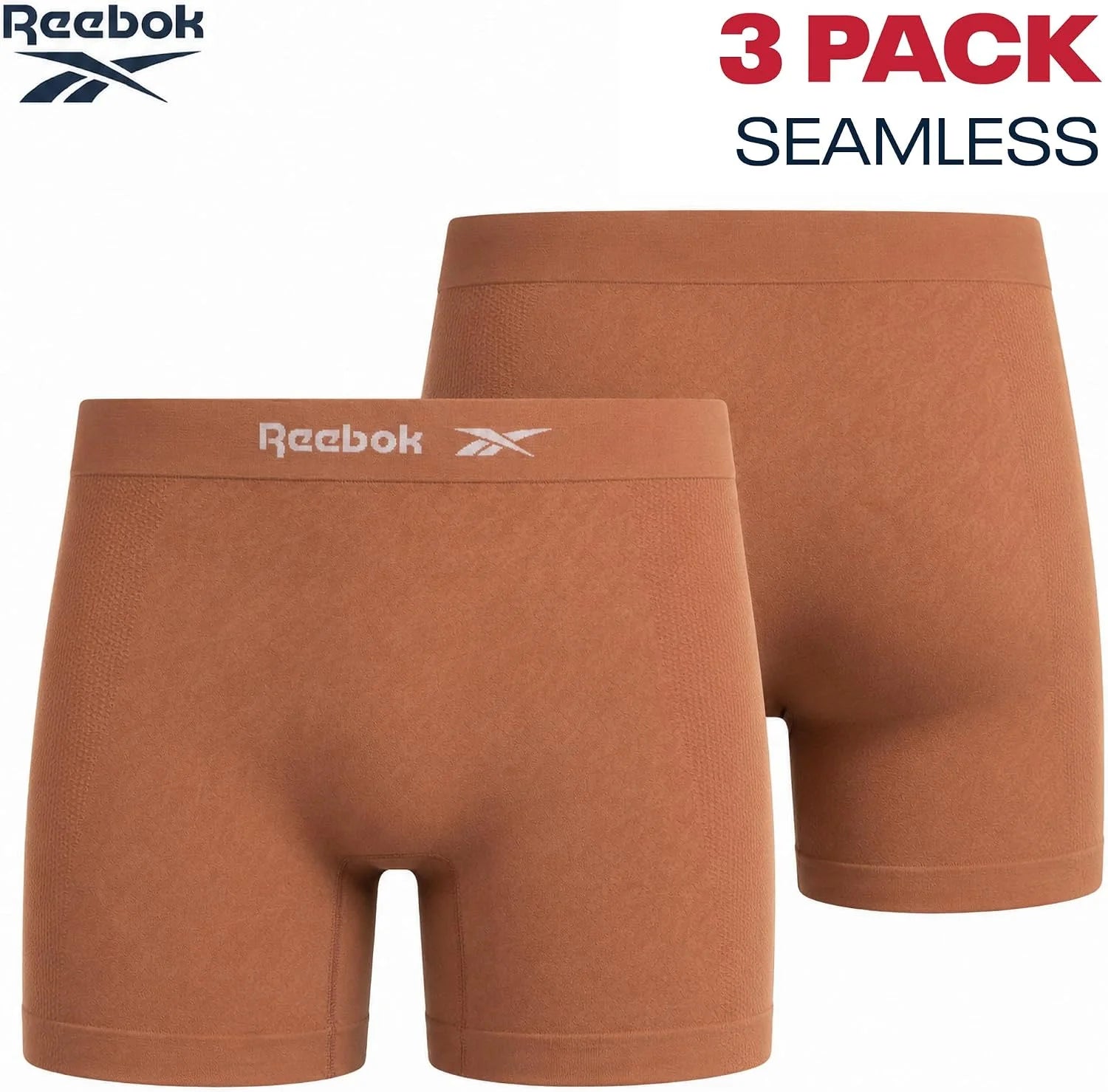 Reebok Womens Boyshorts 3 Pack Long Leg Performance Underwear 6" Inseam
