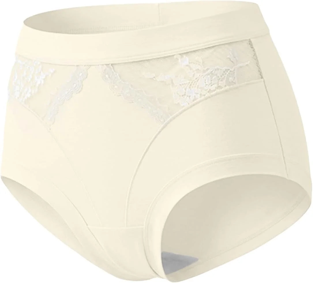 Mid Waist Briefs for Women Lace Patchwork Underwear Briefs