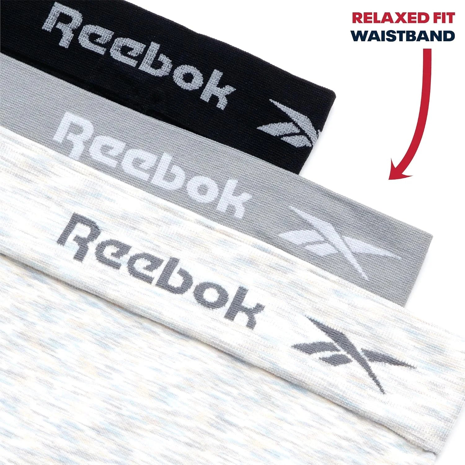 Reebok Womens Boyshorts 3 Pack Long Leg Performance Underwear 6" Inseam