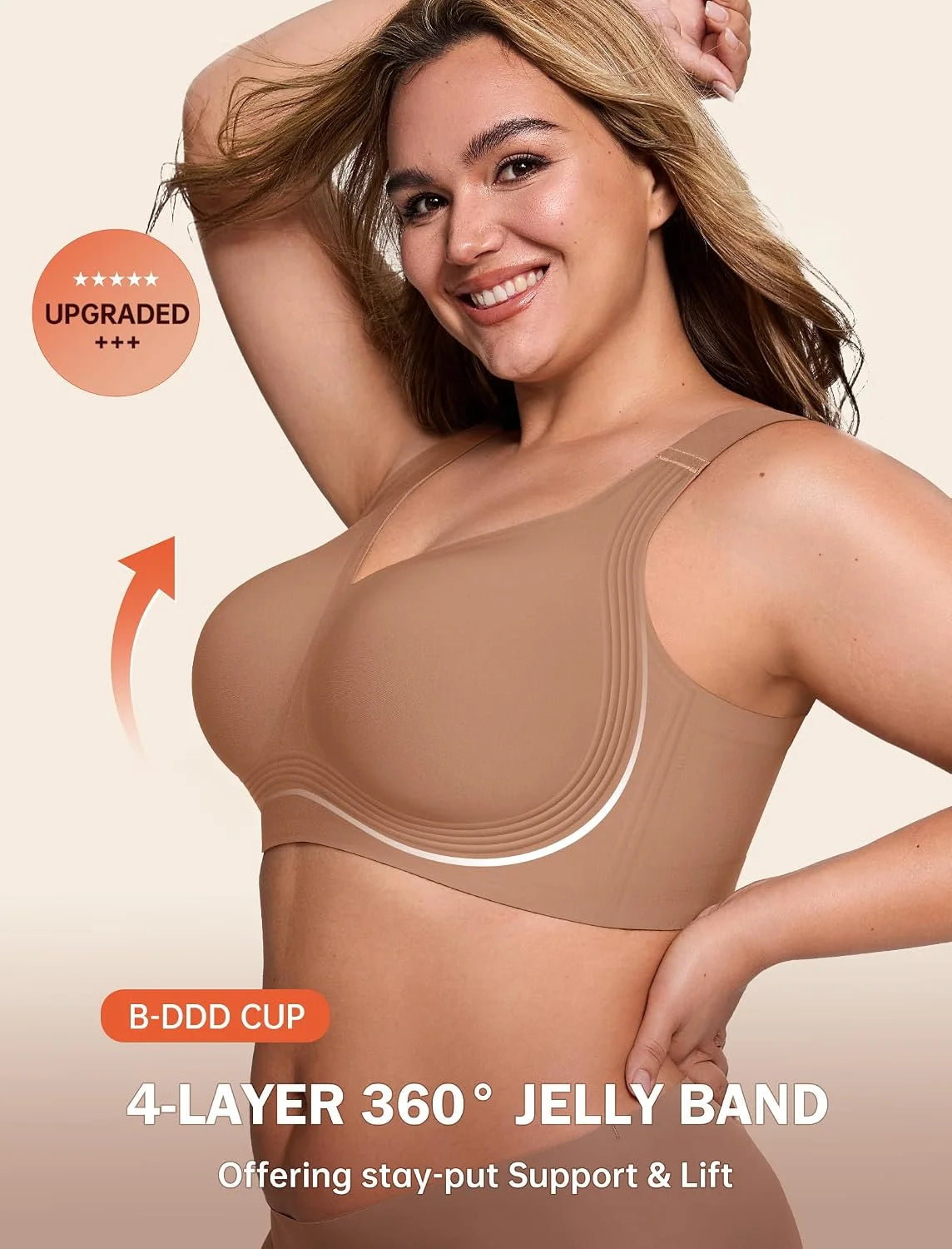 LetsJoli Jelly Bras for Women No Underwire Plus Size Push Up Supportive