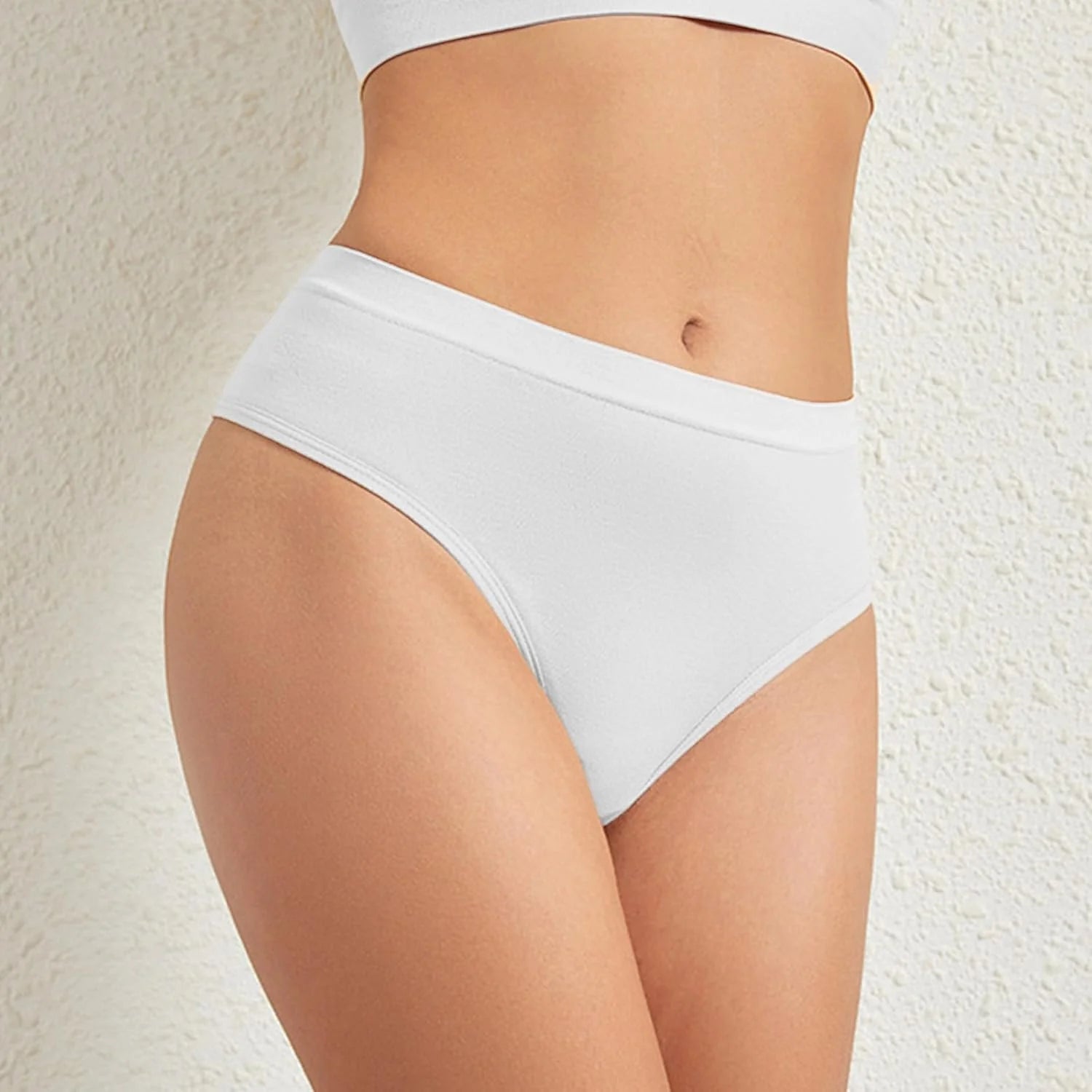 High Waisted Solid Underwear for Women Sexy Breathable Panties