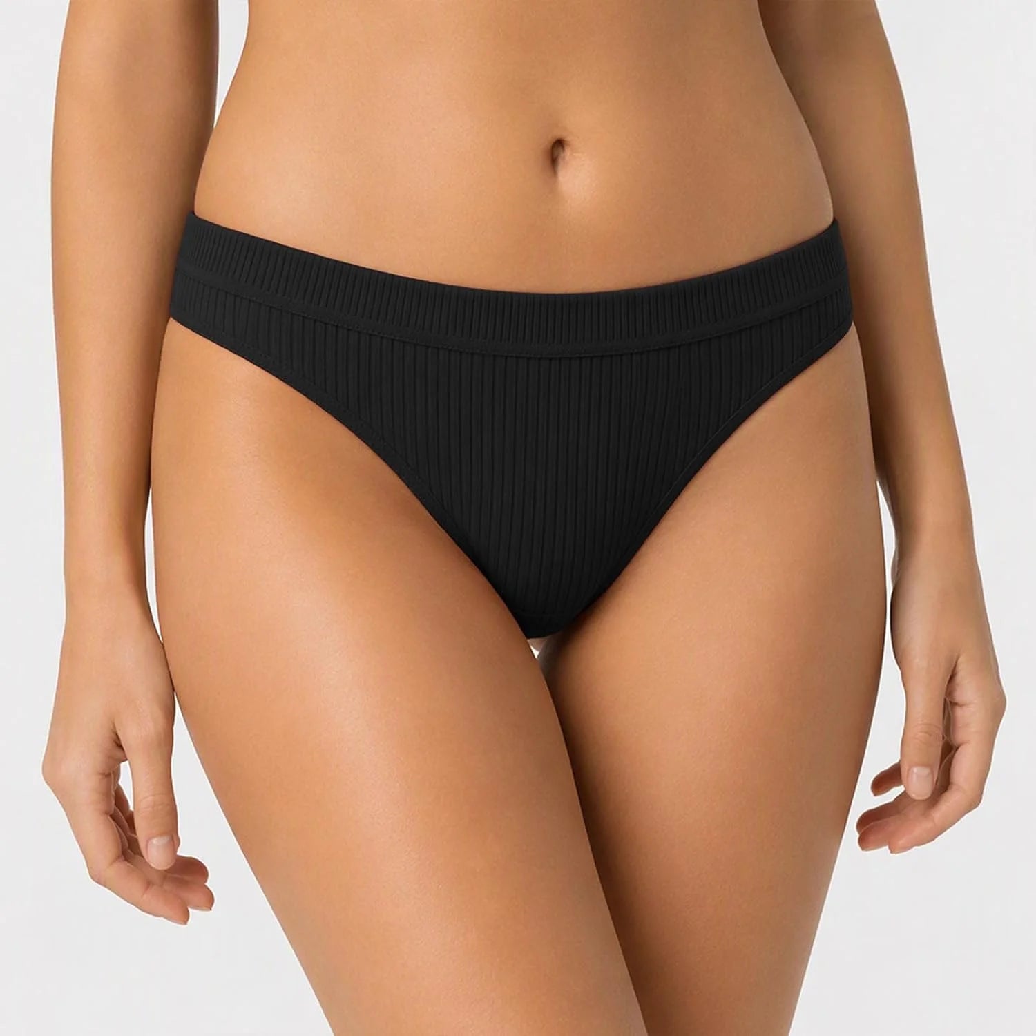 Sexy Low Waist Ribbed Underwear for Women Seamless Sporty Panties