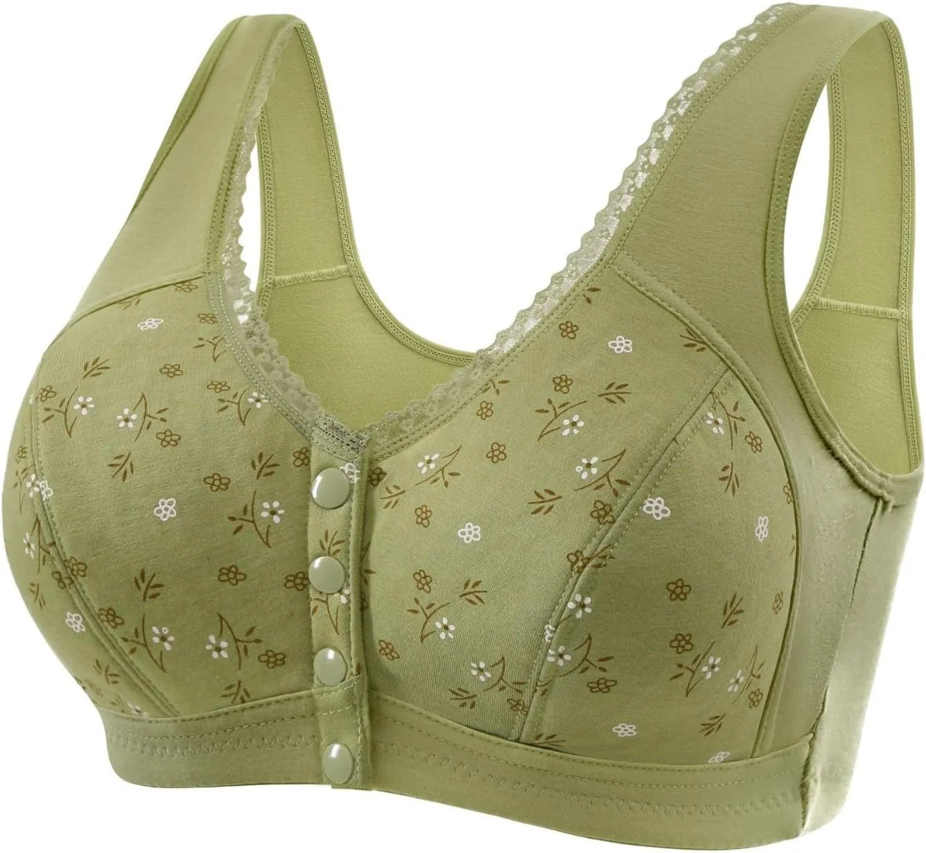 Daisy Bras for Older Women Front Button Close Convenient Everyday Bra 2025 New Comfortable No Underwire Gathering Bra