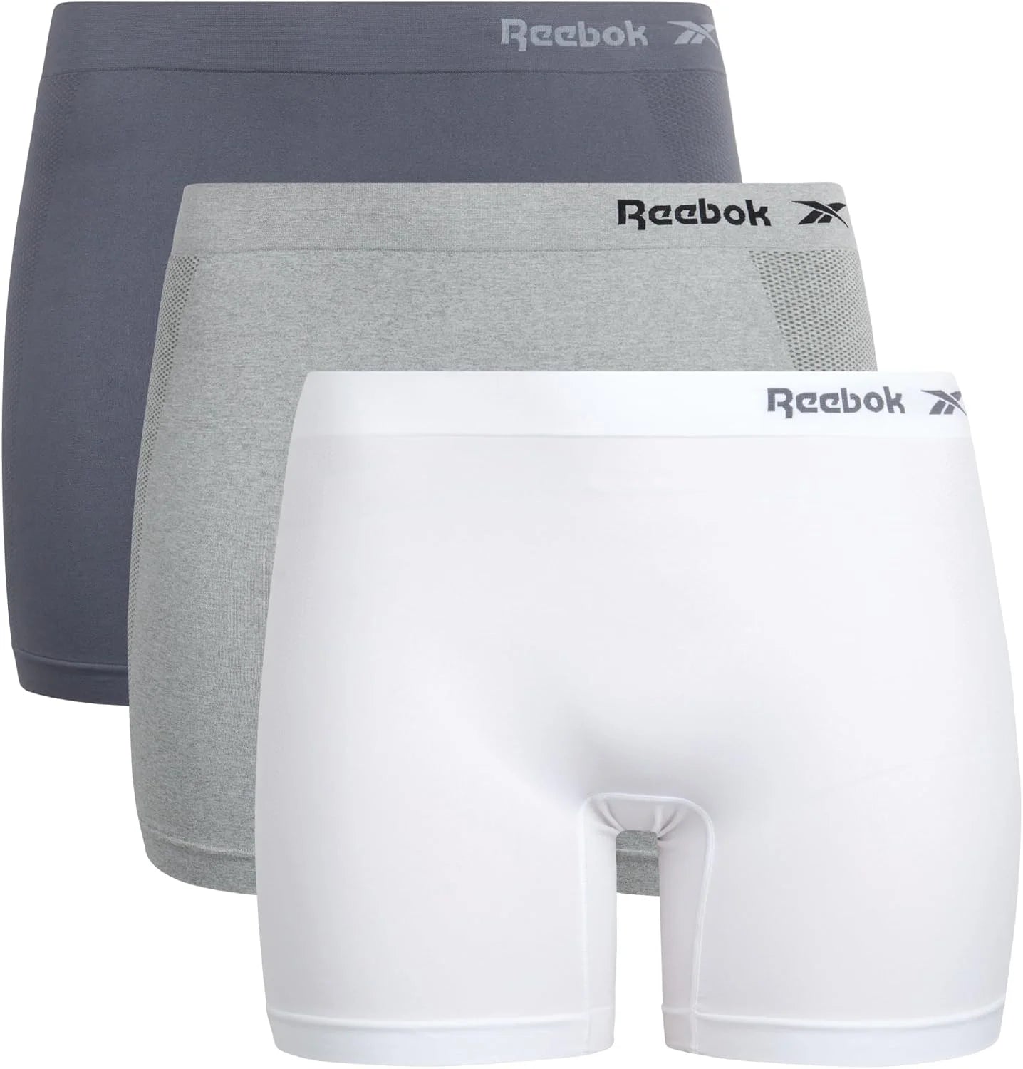 Reebok Womens Boyshorts 3 Pack Long Leg Performance Underwear 6" Inseam