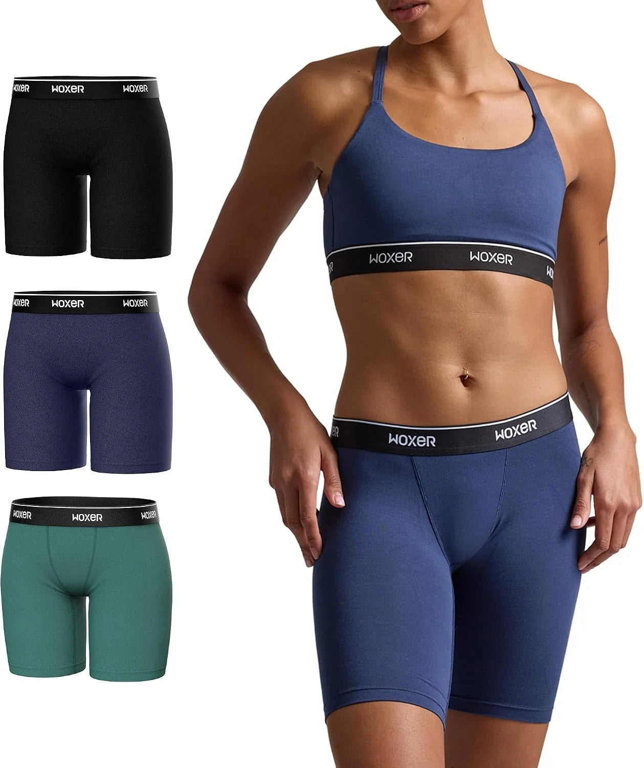 Woxer Womens Boxers - Biker 9" Boy Shorts Underwear for Women, Modal Boxer Briefs, Chafe Free, Womens Underwear