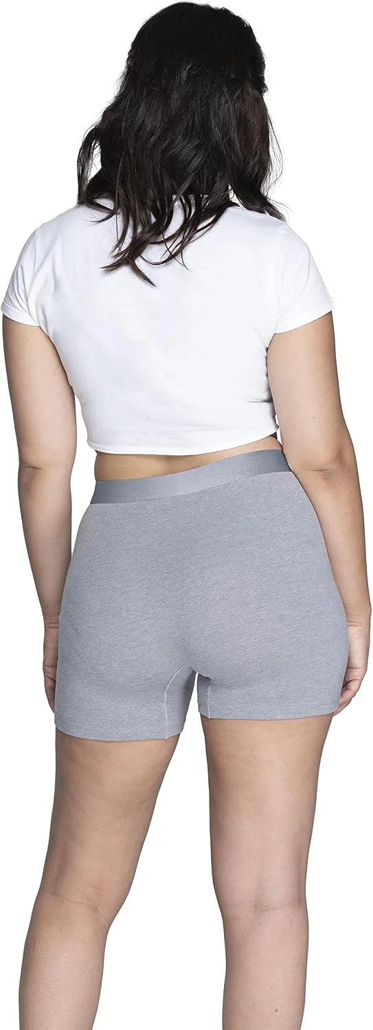 Fruit of the Loom Women's Boxer Briefs with Stretch, Mid Thigh Length Boy Shorts, Available in Plus Size