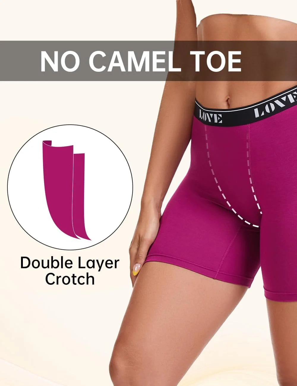 Molasus Womens Boxer Briefs High Waisted Modal Boy Shorts Underwear(Regular&Plus Size)