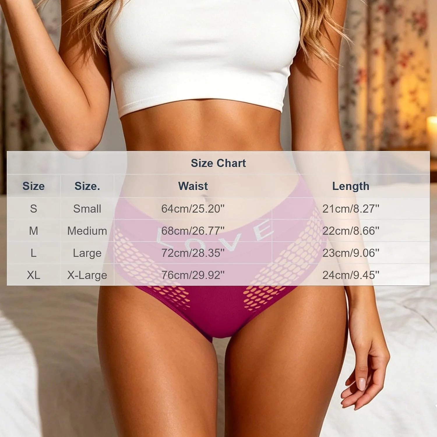 Womens LOVE Letter Hollow Seamless Briefs Breathable Panties