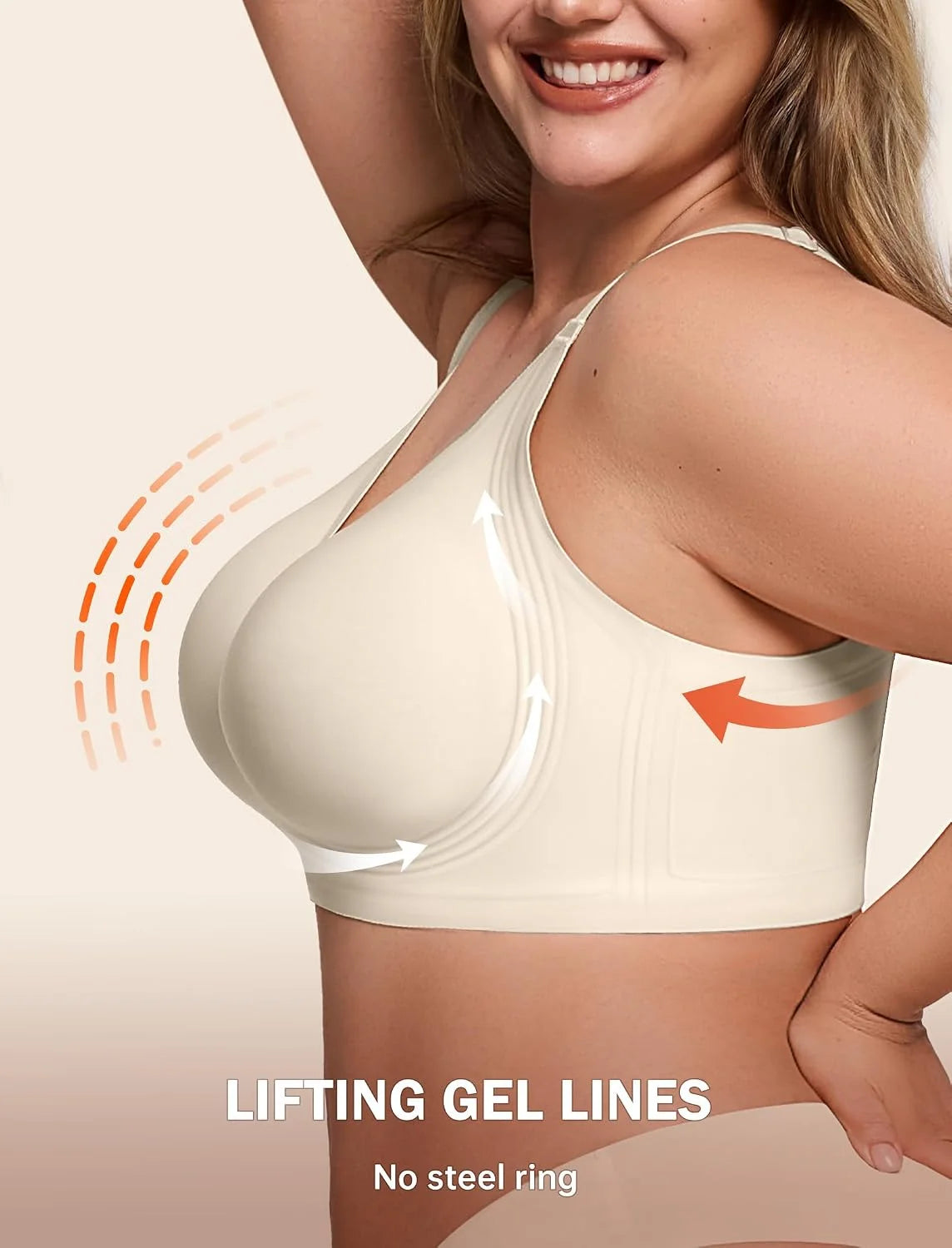 LetsJoli Jelly Bras for Women No Underwire Plus Size Push Up Supportive
