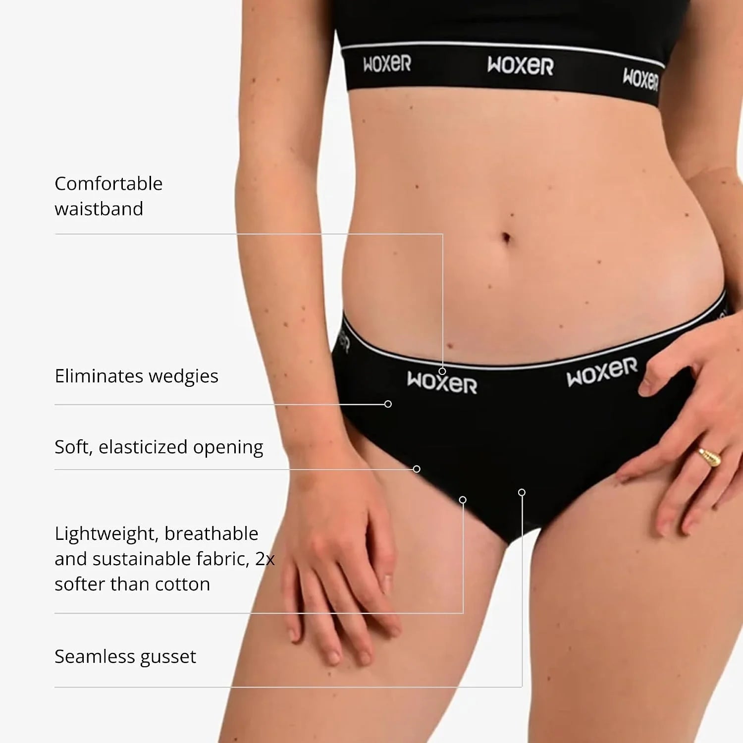 Woxer Women’s Seamless Bikini Underwear – Soft Modal, Chafe-Free, Moisture-Wicking Bikini Style Panties –Tag-Free Design