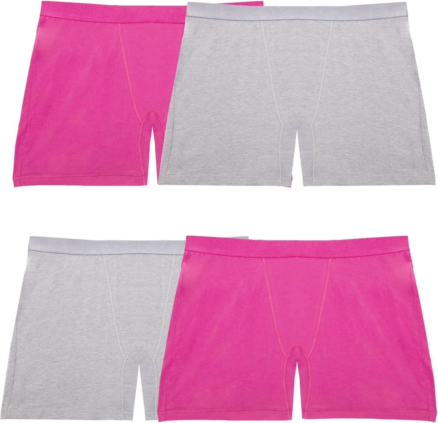 Fruit of the Loom Women's Boxer Briefs with Stretch, Mid Thigh Length Boy Shorts, Available in Plus Size